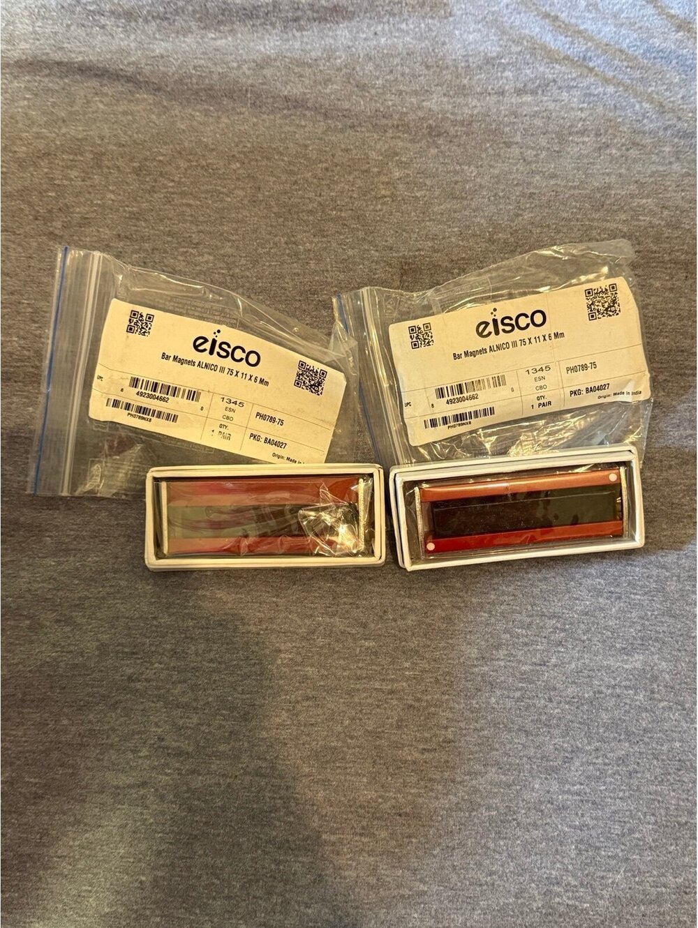 New Eisco Alnico III Bar Magnets 75x11x6mm - 2 Pairs [COPY]